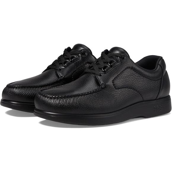 SAS Mens Bout Time Comfort Lace Up Shoes US 13 Wide Black Leather GUC - Picture 1 of 14